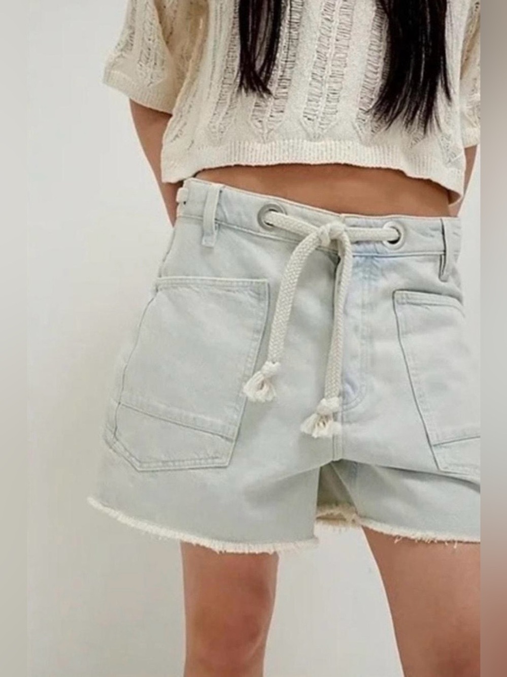 Free People We The Free Moxie Barrel Denim Shorts